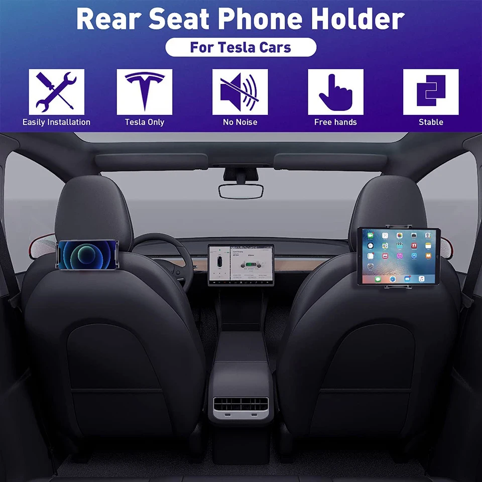 Держатель для телефона Tesla Model 3/Y на заднее сиденье вращающаяся 360 градусов