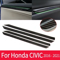 carbon fiber door panel dial cover trims interior door moulding decal for 10th gen honda civic 2016 inner door panel stickers