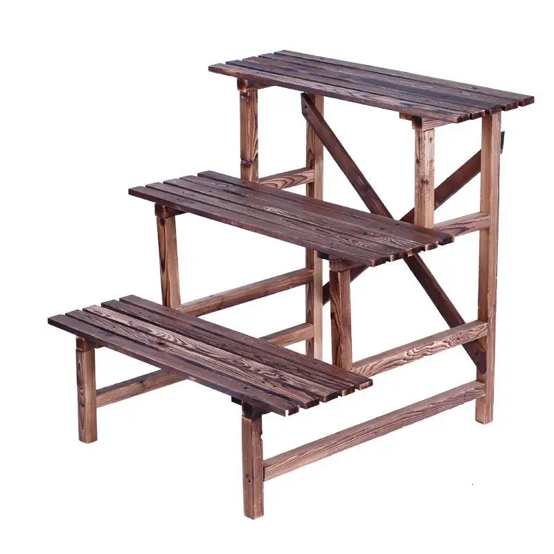 Комнатные садовые полки для лестницы деревянная стойка растений стеллаж на