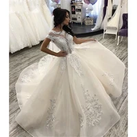 stunning wedding dresses a line boho lace applique appliqued lace beach bridal gowns custom made robe de mari%c3%a9e sweep train