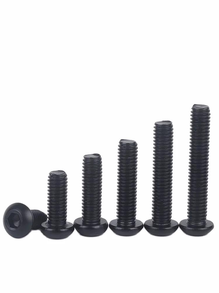 

M2 M2.5 M3 M4 M5 M6 M8 Hex Button Socket Head Cap Screw Hexagon Mushroom Metric Thread Machine Bolt Alloy Black 10.9 Class