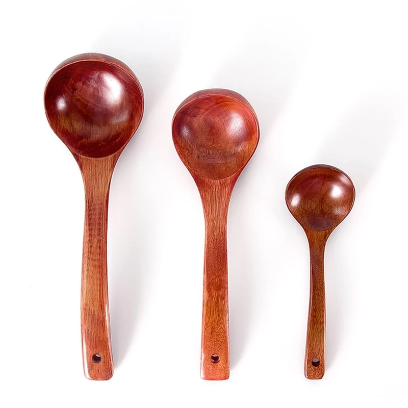 Деревянные ложки для супа с длинной ручкой Бамбуковая кухонная утварь чайная