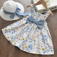 newborn baby cute girls princess dresses with hat 2021 new summer baby dresses floral costumes kids girls cute vestidos outfit
