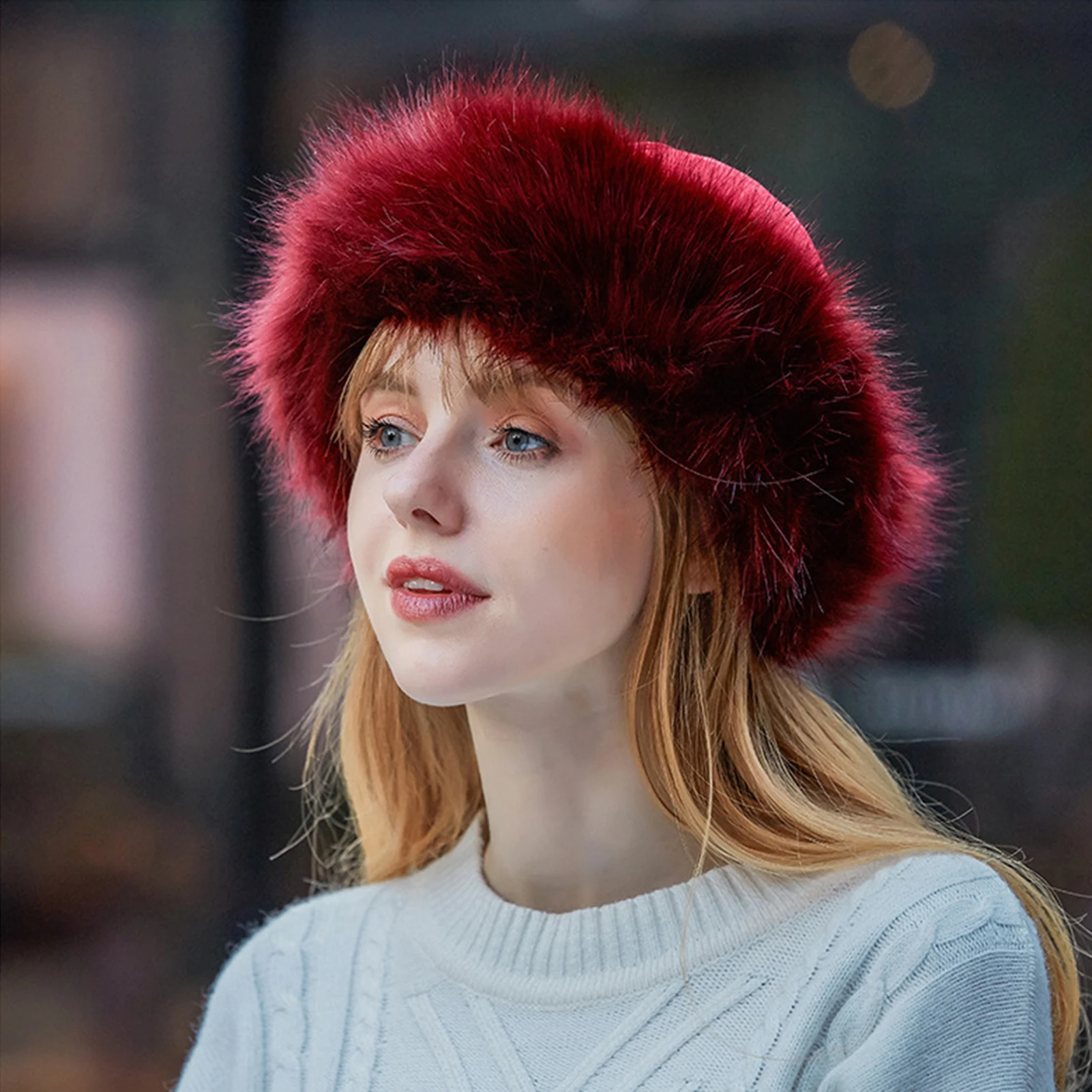 

Women's New Winter Fur Hat Dome Mongolian Hat Mongolian Men Women Winter Faux Fur Suede Fluffy Beanie Warm Thick Hat Snow Cap