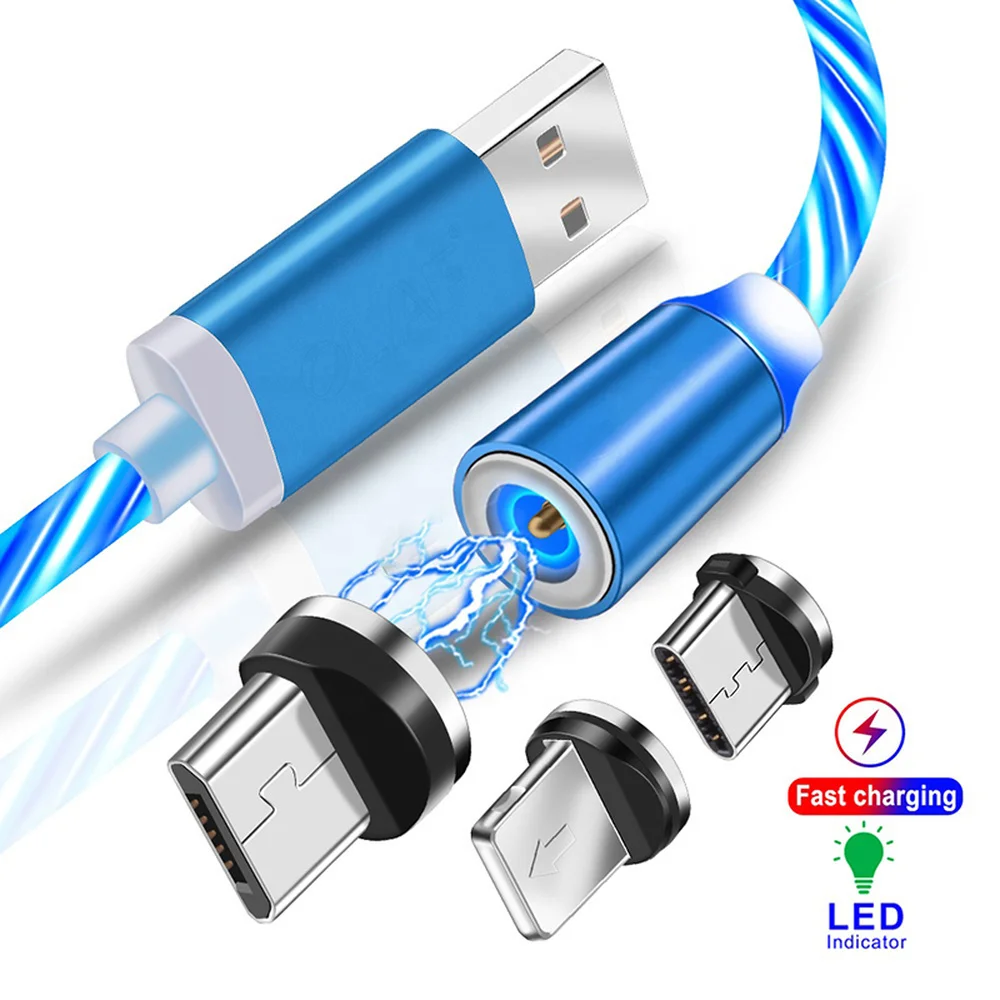 Магнитный светящийся кабель Usb Type-C 3 в 1 для зарядки Iphone | Мобильные телефоны и