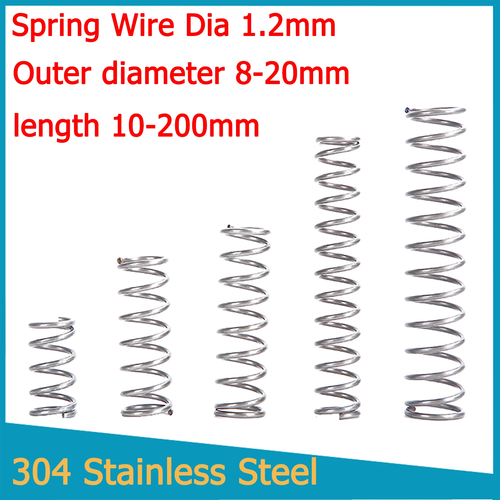 

Пружина компрессионная из нержавеющей стали, диаметр проволоки 1,2 мм, пружина компрессионная Y-образная, длина пружины: 10-200 мм