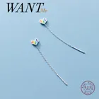 WANTME милое разноцветное сердце любовь кисточкой, серьги со шпилькой, для женщин, натуральная 925 стерлингового серебра подростков Chic уха линия ювелирных изделий