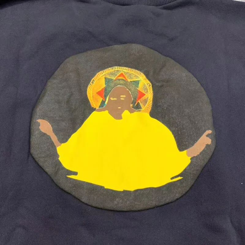 Kanye West и надписью Jesus Is King Чикаго золотого цвета с круглым воротником красным