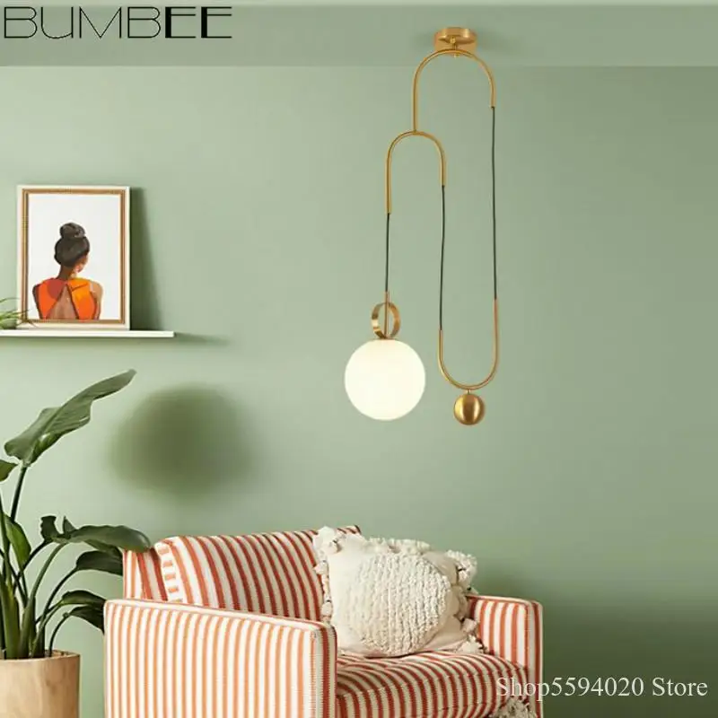 Золотой стеклянный светодиодный подвесной светильник s Lustre Led современный