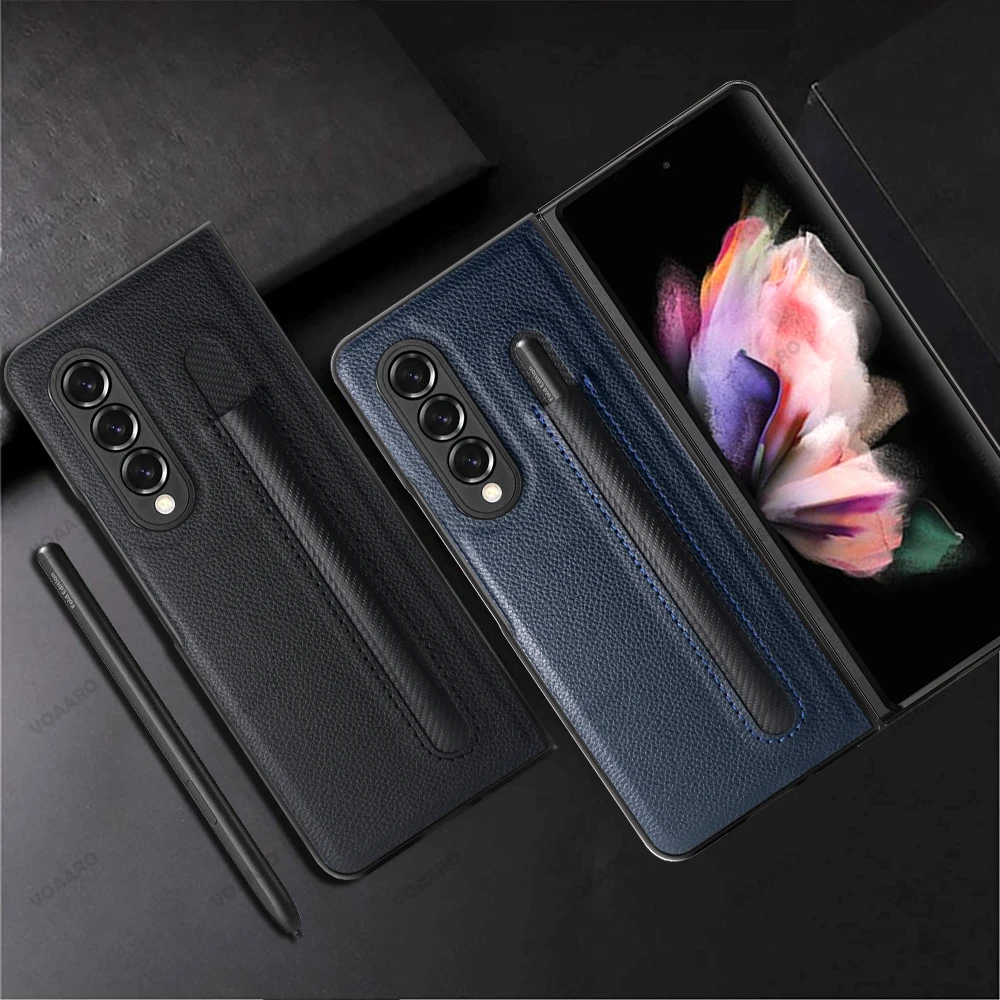 Full Protective Capa for Samsung Galaxy Z Fold 3 Hing Case with S Pen Slot Holder for Samsung Z Fold 3 5G TPU Hinge SPen Case