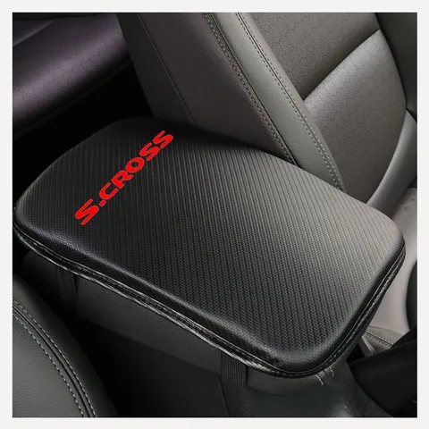 Текстура из углеродного волокна, ежедневный автомобильный подлокотник, защитная подушка для Suzuki Scross