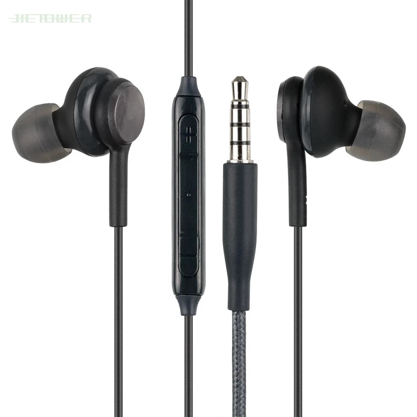 

Earphones Black 3.5mm In-ear with Microphone Wire Headset for Smartphone/PC/Pad/Laptop Galaxy S8 50pcs/lot