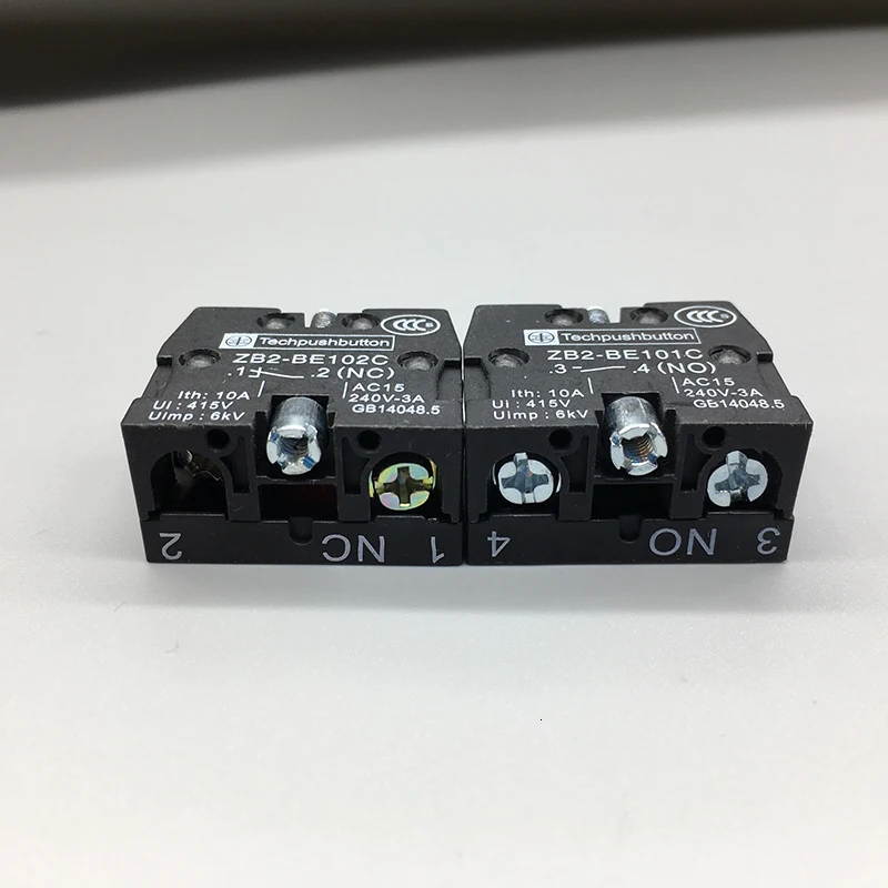 2 шт. XB2 кнопочный переключатель ZB2BE102C(NC) контактный блок ZB2-BE101C(нет