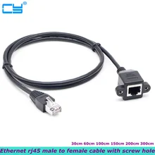 10 Pieces/ Batch RJ45 Male to Female CAT5 Ethernet Screw Hole With Panel Installation LAN Computer Network Extension Cable