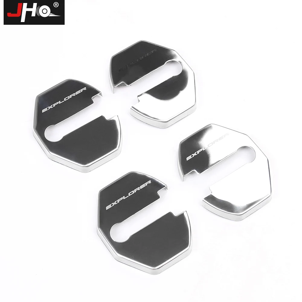 

JHO Door Lock Protective Cover Cap+Limiter Kit For 2018 Ford Explorer 2011-2019 12 13 14 2015 2016 2017 Car Styling Accessories