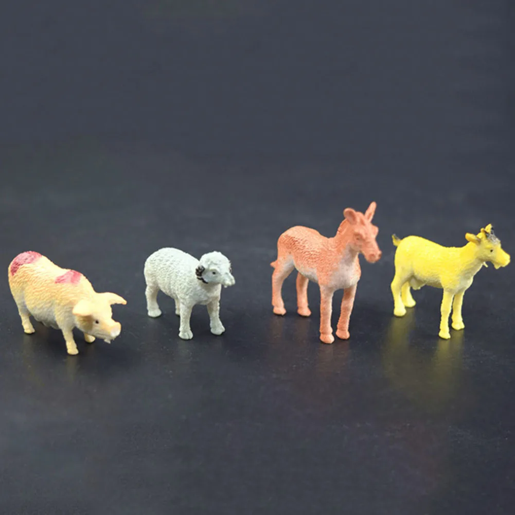 12 шт./компл. фермерская игрушка пластиковая Смешанная собака кошка корова для