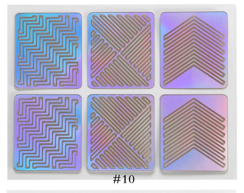 6/12/24 Sheets/lot DIY 3D Hollow Laser Sticker ForNail Art Stencil Gel Polish Nail Vinyl Tip Transfer Guide Template Nail Decals