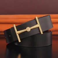 high quality fancy vintage belt men 3 8 cm wide leather designer fashion letter buckle belt men solid color ceinture