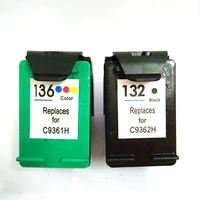 vilaxh 132 136 compatible ink cartridge replacement for hp 132 136 for photosmart 2573 c3183 officejet 6213 psc 1513 printer