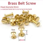 Диаметр головки 8 мм полукруглая твердая латунь, винты Chicago, заклепки-гвоздики для фотоальбома, кожаный ремень, винт-бумажник