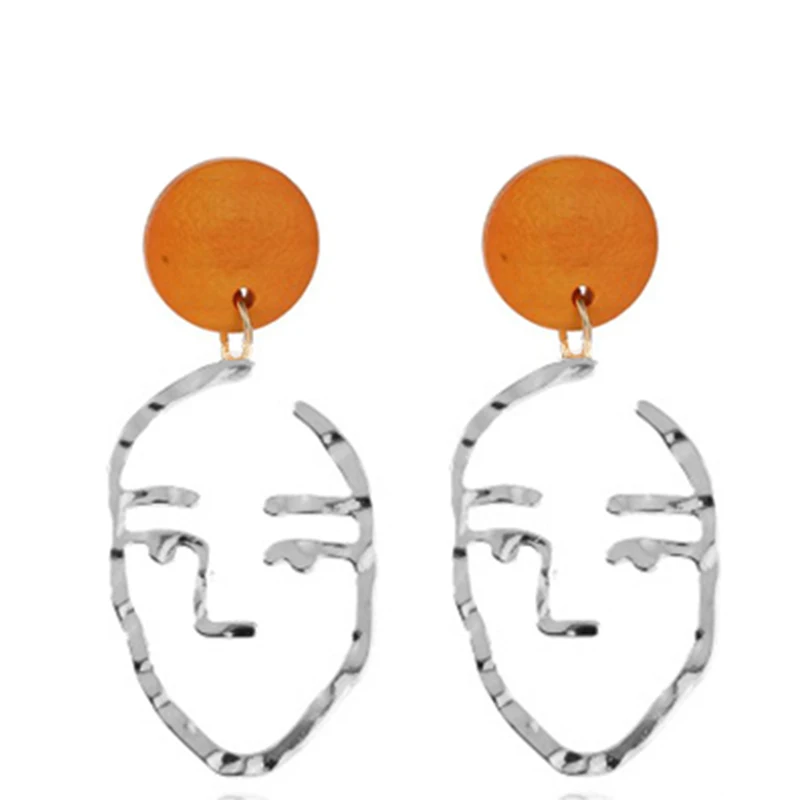 Женские абстрактные серьги-клипсы в стиле панк металлические серьги ручной