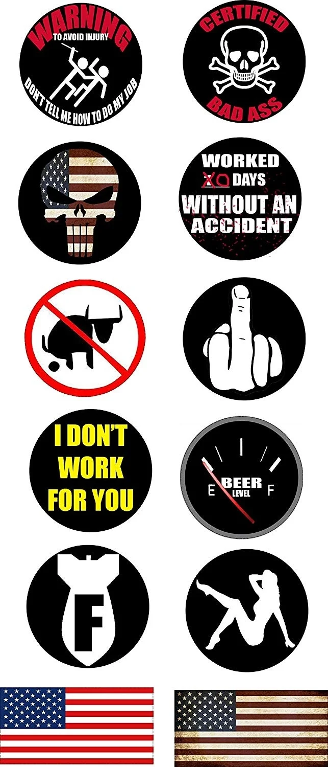 Для работы жесткая шляпа наклейки 12 для ПК Toolbox лучшие продажи Забавный