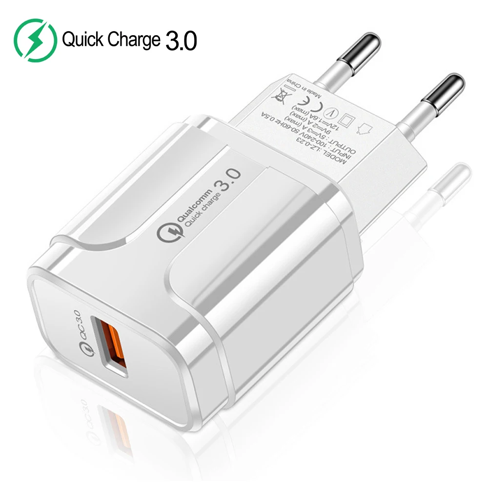 

18W Qualcomm QC 3.0 4.0 Fast charger Quick Charge 3.0 USB portable Charging Mobile Phone X Xs Charger For iPhone Samsung Xiaomi