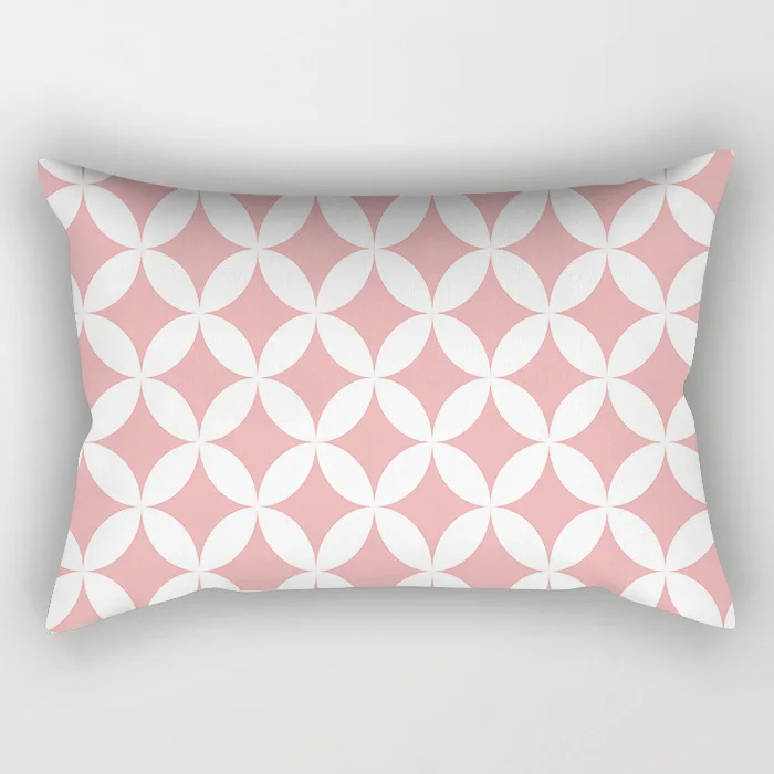 

30cmx50cm Polyester Fiber Rose Gold Geometric Lumbar Pillow Sofa Cushion Home Decorative Pillows Cover