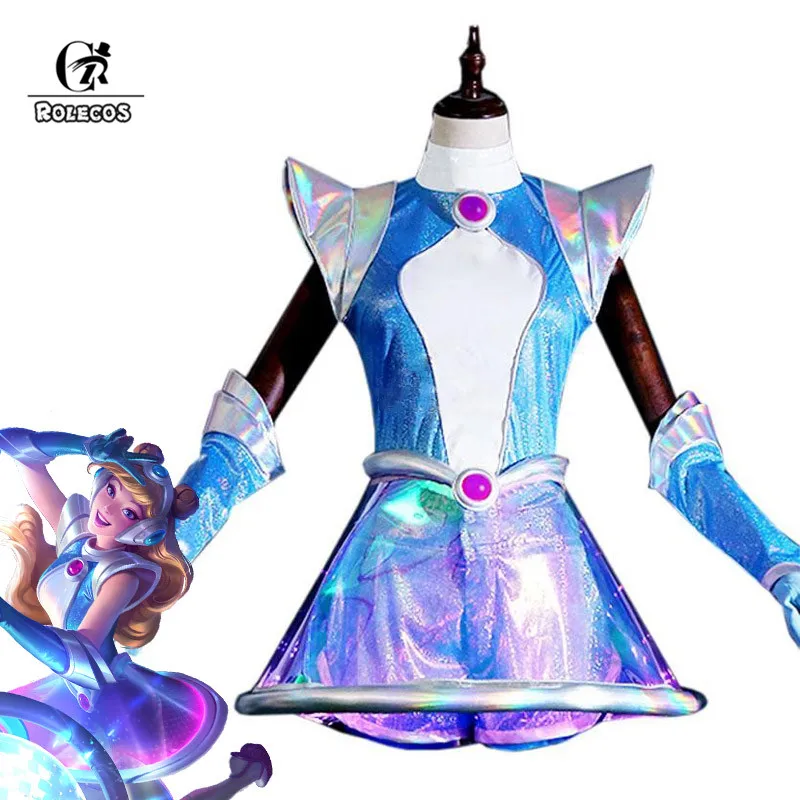ROLECOS Игра LOL Lux Косплей Костюм космический паз люкс Сексуальная Женская Униформа