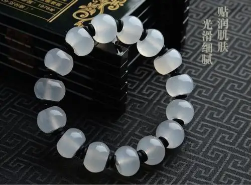 

LETSFUN Fine Jewelry Fashion Hand-knitted Chalcedony Natural Agate Gemstone Beads Bangle Bracelet Free Shipping