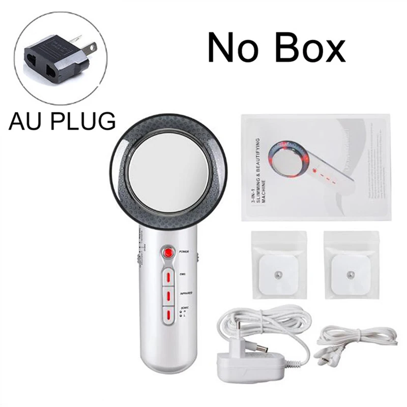 AU Plug no box Ультразвуковая кавитация EMS массажер для похудения тела потеря веса Липо антицеллюлитный жиросжигатель Гальваническая инфракрасная ультразвуковая терапия - Цвет: AU Plug no box
