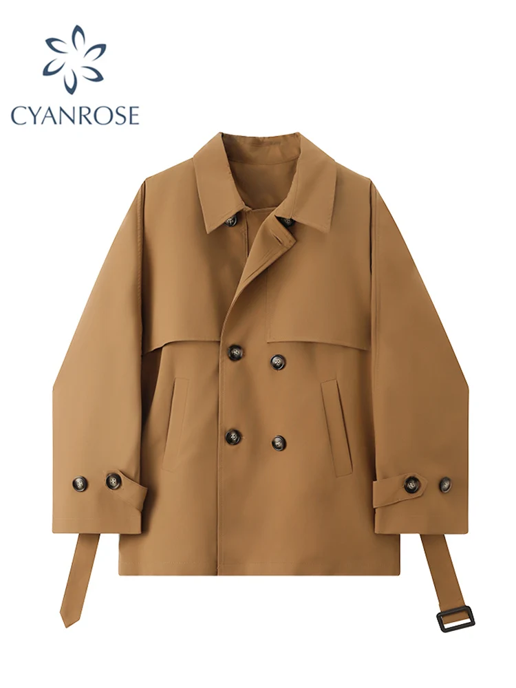 

Korean Style Loose Women Trench Coat Double Breasted Turn-down Collar Office Lady Fashion Windbreaker Outerwear Tops 2021 Autumn