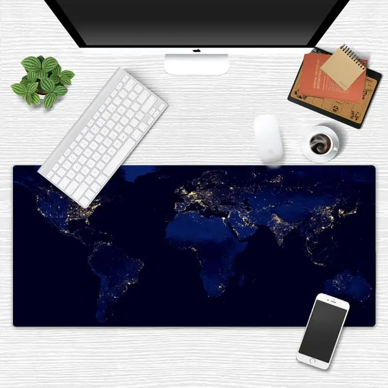 

world map Durable Rubber Mouse Mat Pad X XL XXL Non-slip Cushion Thickness 2mm LockEdge equal LE