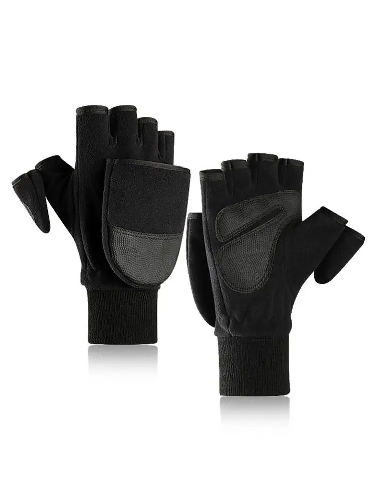 Теплые перчатки Зимние Для Мужчин's чехол с откидной крышкой на флисовой