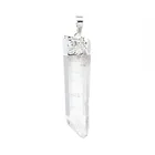 KFT простой Стиль с серебряным покрытием прозрачный кварц камень кристалл нерегулярные Форма подвеска-Шарм с камнем ювелирные изделия
