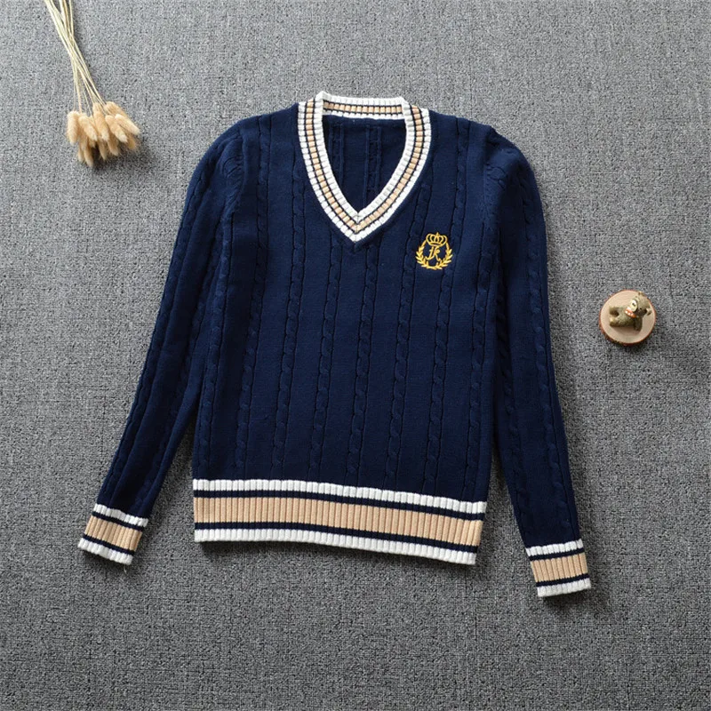 Школьная форма в британском стиле свитер JK милый вязаный новый свитер хлопковая школьная форма для девочек топы милый свитер с длинным рука...