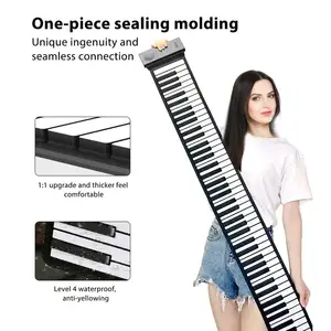 88 key piano ​flexible digital roll up piano keyboard silicone folding electronic keyboard built in speaker early learning edu free global shi