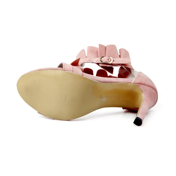 

Sandals women's frosted Ruffle large women's shoes summer long