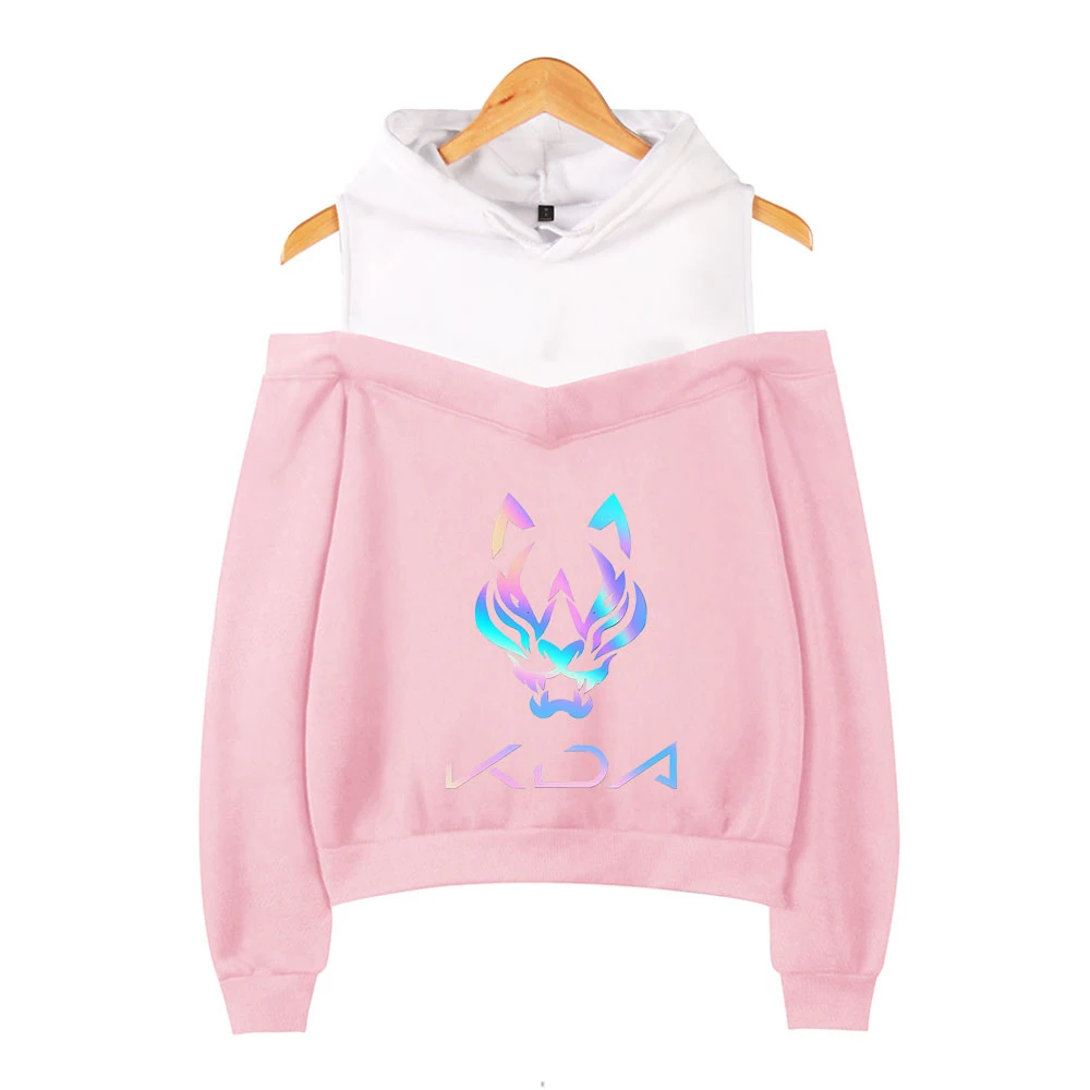 

Kda The Baddest Harajuku Off-shoulder Hoodies Sweatshirt Women Casual Autumn Winter Hooded Pullovers Print Kawaii Picture Full
