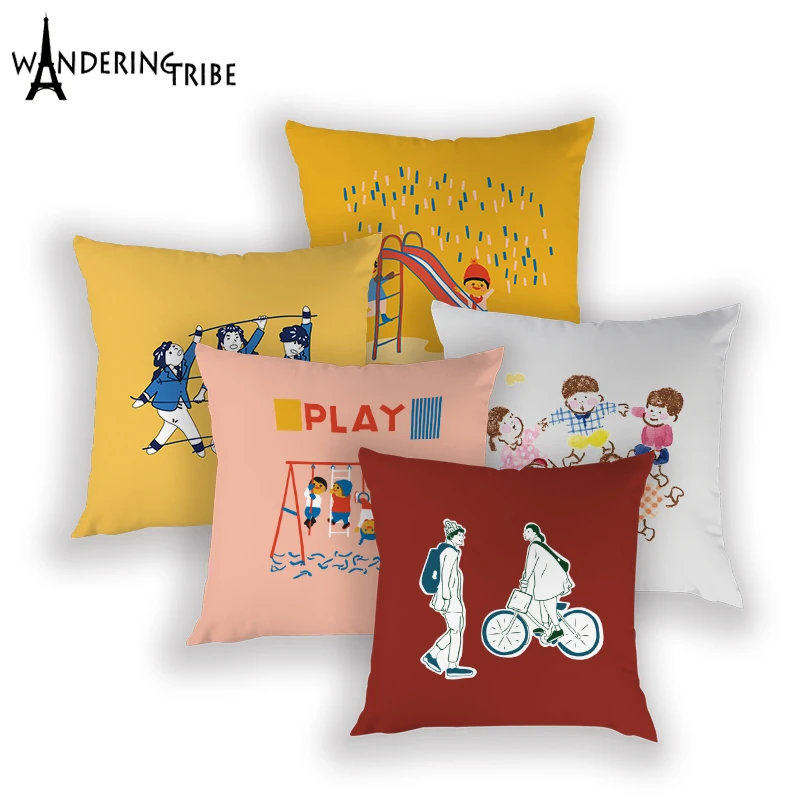 Мультяшный наволочка для девочек детские игры подушки в гостиную наволочки из