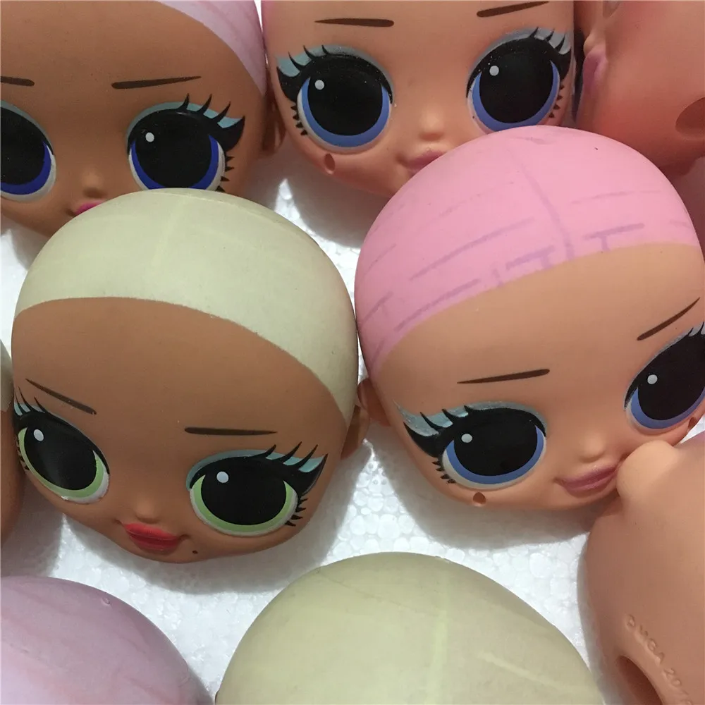 Не волосы мода сестра кукла голова игрушка luls девочка кукла голова DIY кукла игрушка часть девушка мода Сделай Сам Туалетная игрушка размер головы 7X8 см