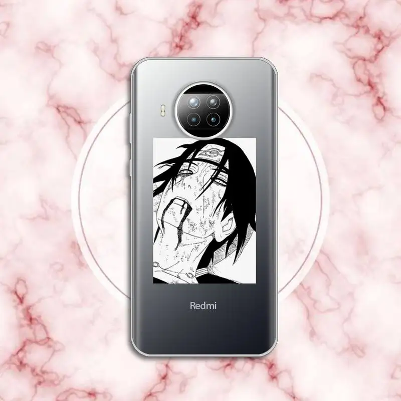 

Black Naruto Anime Pain Uchiha Sasuke luxury Phone Case cover Transparent for Xiaomi Redmi note 10 t 8 9 pro lite 11