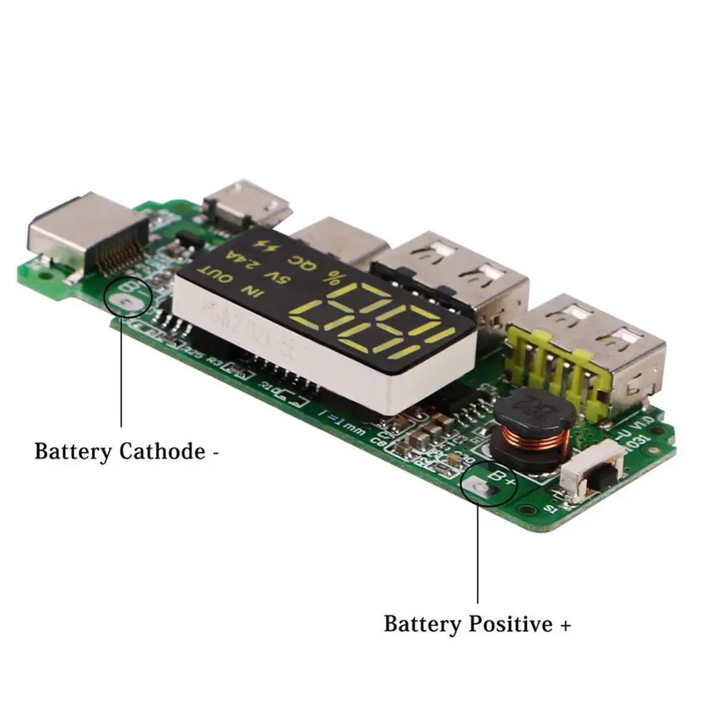 Двойной USB для зарядного устройства Lightning/Micro/Type C 18650 зарядная плата 5 в А защита от