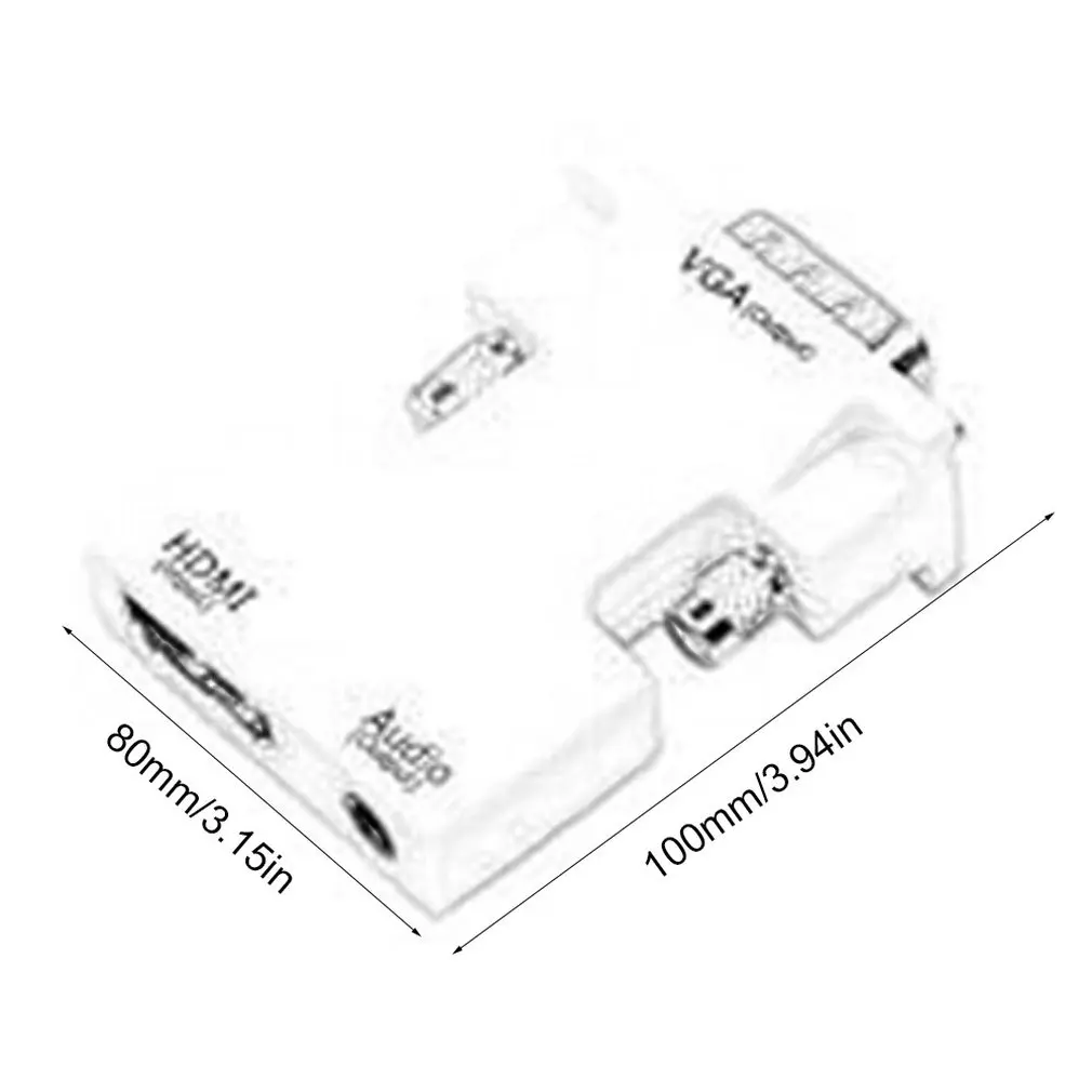 

Portable Mini Hdmi To Vga With Audio Power Hdmi To Vga Adapter 1080P Digital To Analog Audio Video Converter