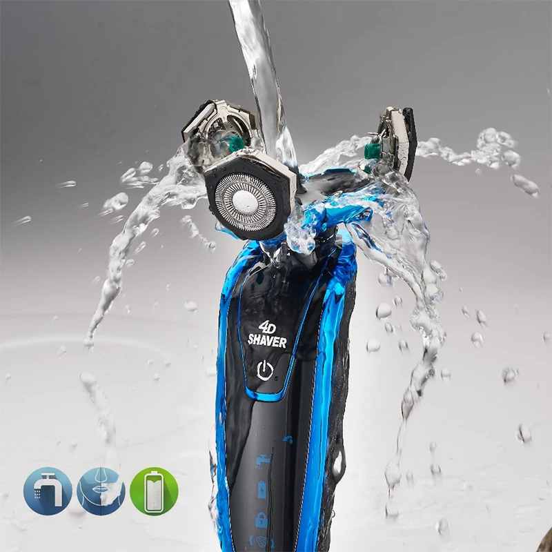 Оригинал 3 лезвия бритва перезаряжаемая электрическая Водонепроницаемая 4D
