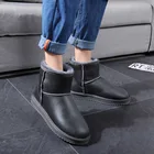 Модные водонепроницаемые мужские зимние ботинки из натуральной овечьей кожи, Зимние ботильоны из 100% натурального меха и шерсти, теплая зимняя обувь