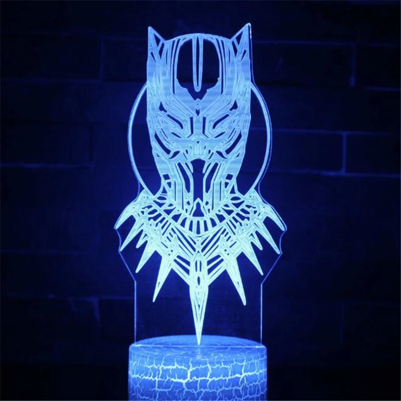 С принтами &quotMarvel&quot &quotМстители&quot 3D ночника черный пантера акриловый