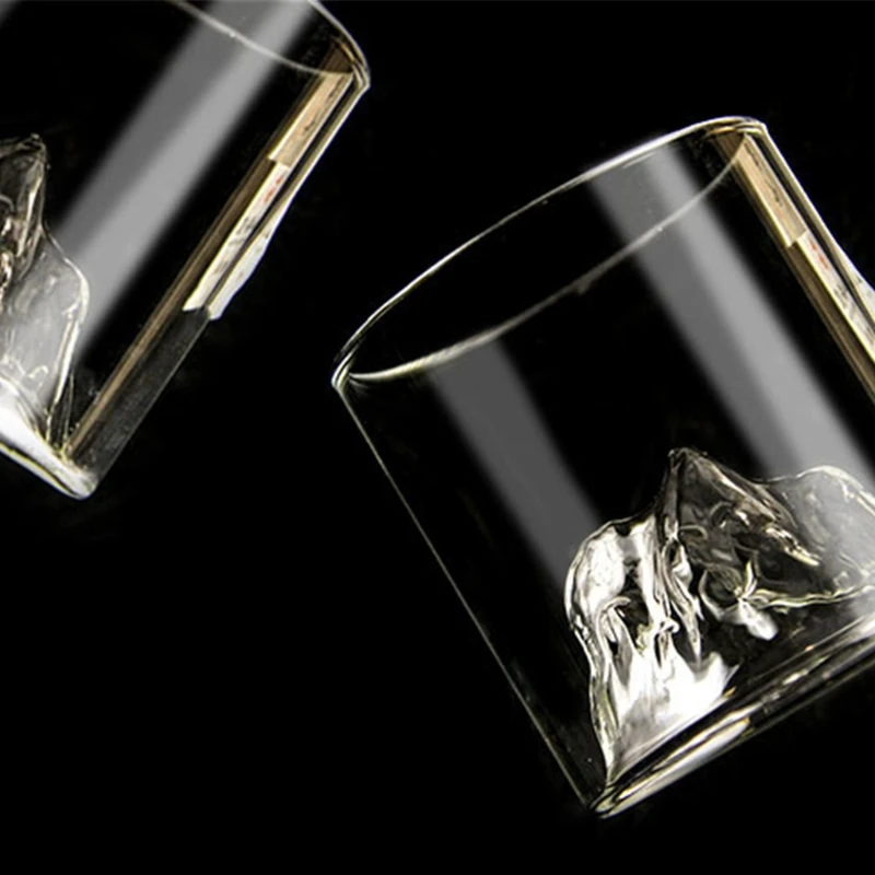 Wine Cup 3D Mountains Japanese Whisky Glasses Old Fashioned Whiskey Rock Glass Material Cocktails Cups | Дом и сад