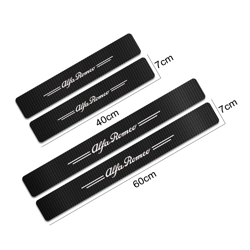 

4PCS Carbon Fiber Car Door Sill Plate Sticker For Alfa Romeo Giulia Giulietta 159 156 MITO Stelvio 147 Sportiva Auto Accessories