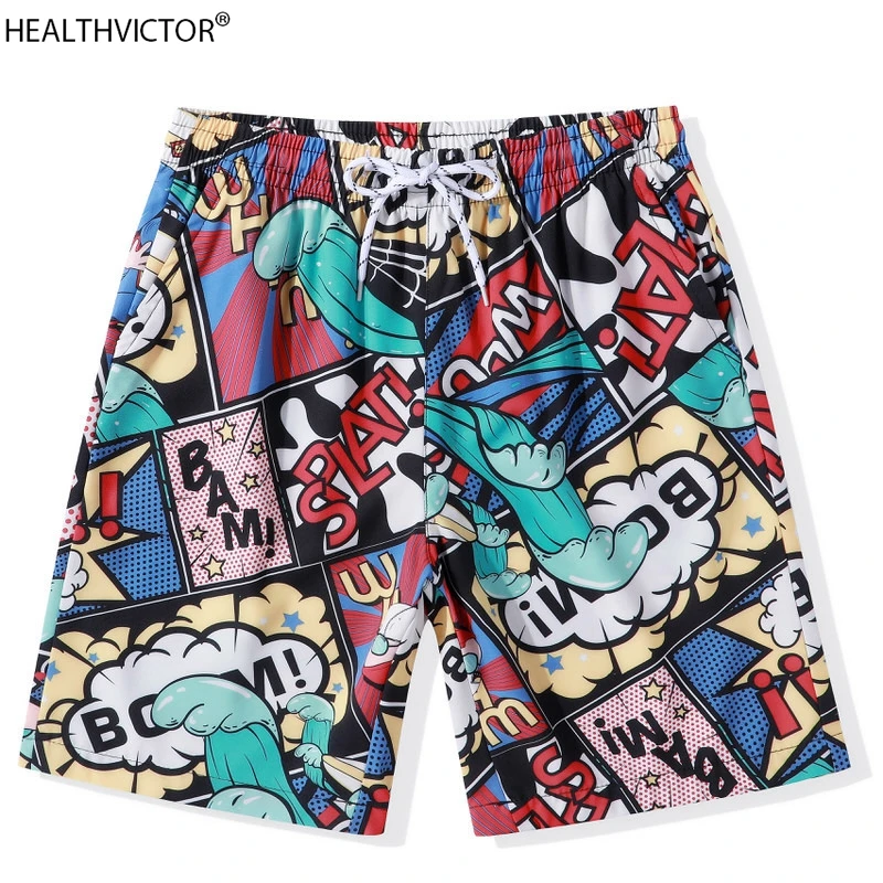 Модные Качественные летние спортивные пляжные шорты с принтом мужские для